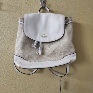 Coach white backpack